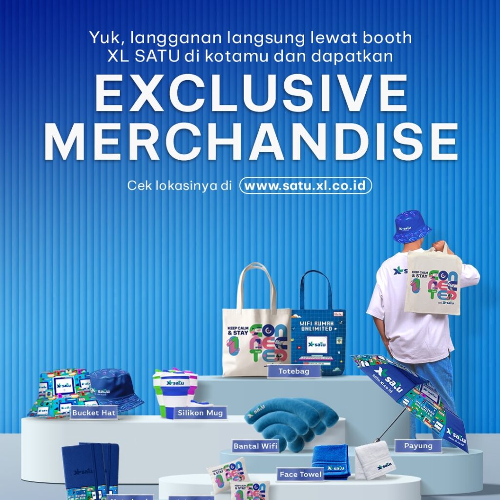 SPECIAL MERCHANDISE UNTUK KAMU! 🎁Booth XL SATU akan ada di kotamu! Jadi makin gampang buat berl (1)
